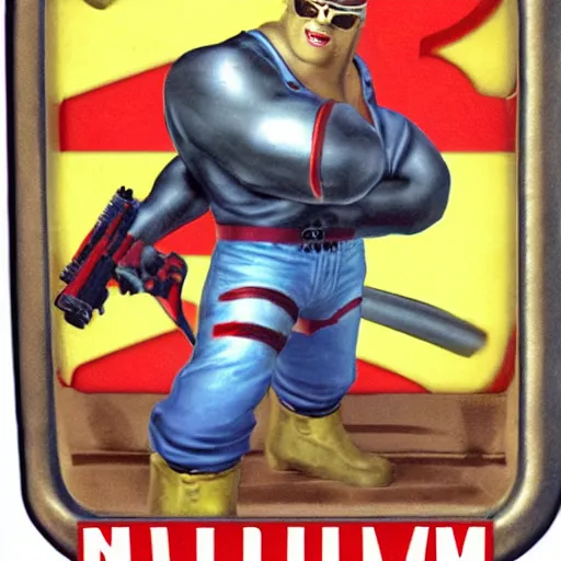 Prompt: duke nukem playable character in mario kart, n 6 4 graphics