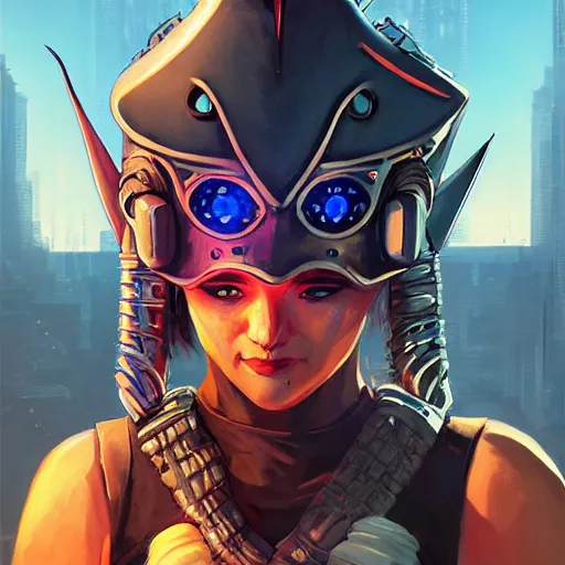 Image similar to cyberpunk viking helmet mask warrior goddess robot ninja fantasy, art gta 5 cover, official fanart behance hd artstation by jesper ejsing, by rhads, makoto shinkai and lois van baarle, ilya kuvshinov, ossdraws