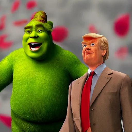 Image similar to Donald Trump playing Shrek in the live action adaptation (2041)