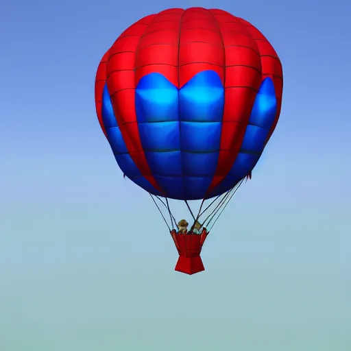 Prompt: 3 d render of a spiderman hot air balloon