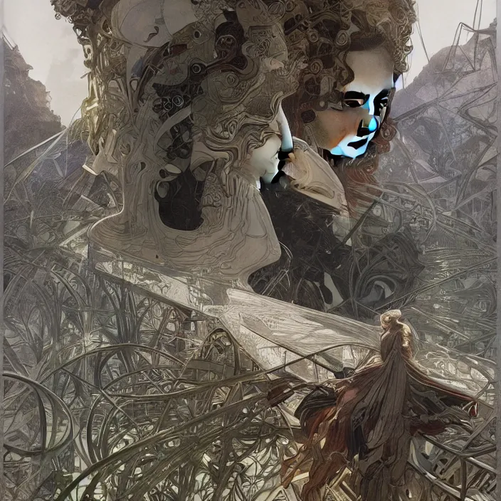 Image similar to modernist bauhaus style neverending story, ultra realistic, concept art, intricate details, serious, highly detailed, photorealistic, octane render, 8 k, unreal engine, art by todd mcfarlane and artgerm and greg rutkowski and alphonse mucha