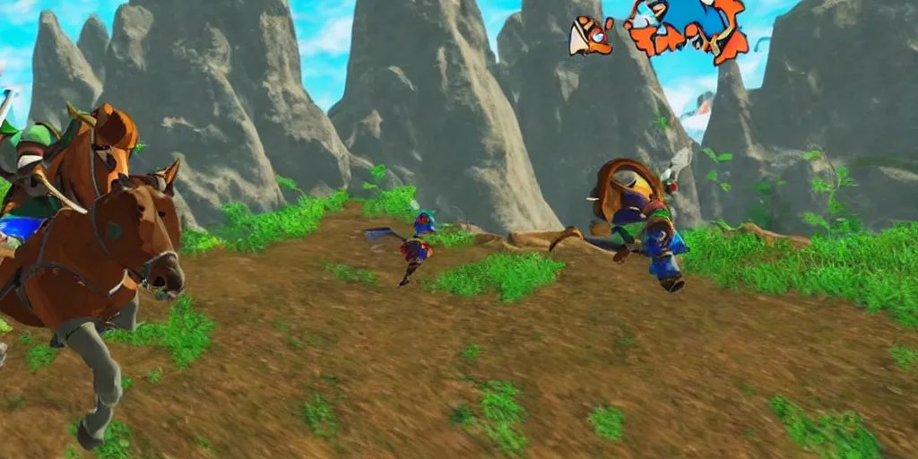Prompt: gopro footage from legend of Zelda