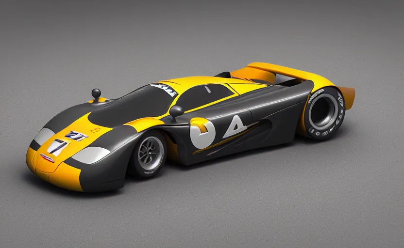 Image similar to “A 1998 McLaren F1 road car, in the style of Pixar, octane 3d render, 8k, studio lighting”