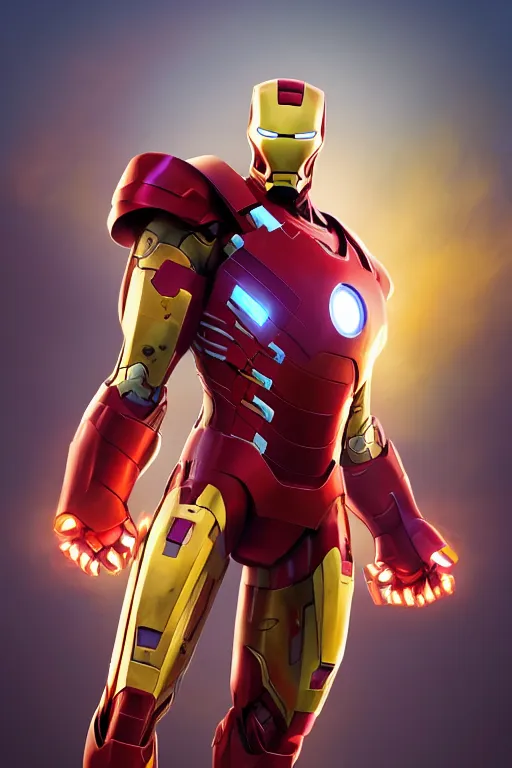 Image similar to epic russian iron man portrait stylized as fornite style game design fanart by concept artist gervasio canda, behance hd by jesper ejsing, by rhads, makoto shinkai and lois van baarle, ilya kuvshinov, rossdraws global illumination radiating a glowing aura global illumination ray tracing hdr render in unreal engine 5