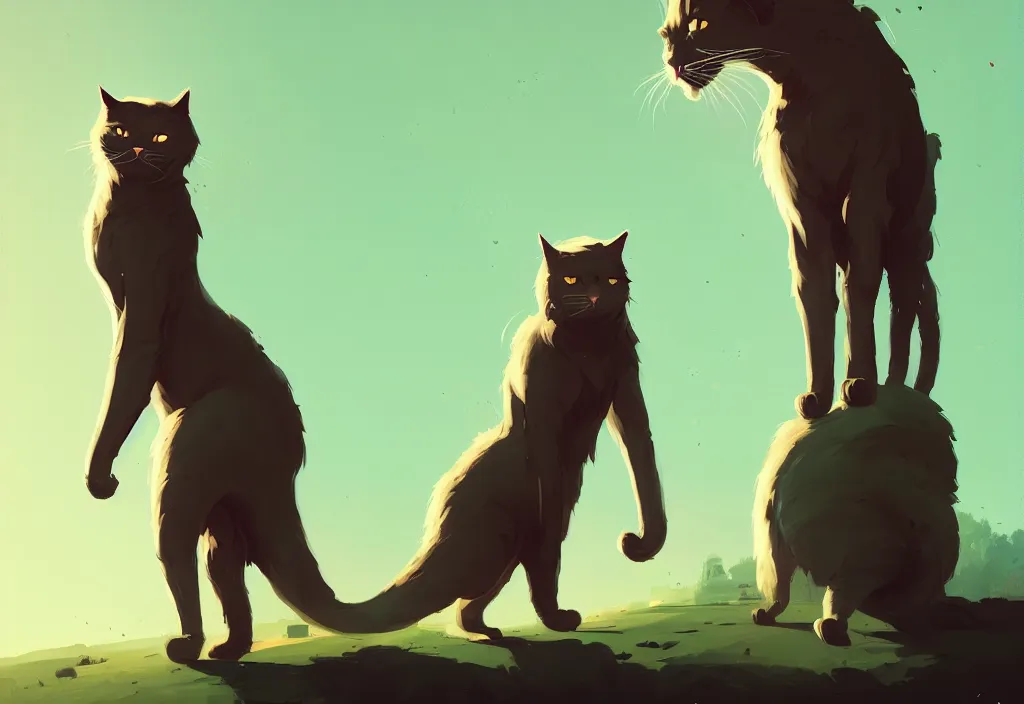 Image similar to portrait of joe biden and giant cat standing together, fantasy, by atey ghailan, by greg rutkowski, by greg tocchini, by james gilleard, by joe gb fenton, dynamic lighting, gradient light green, brown, blonde cream, salad and white colors in scheme, grunge aesthetic