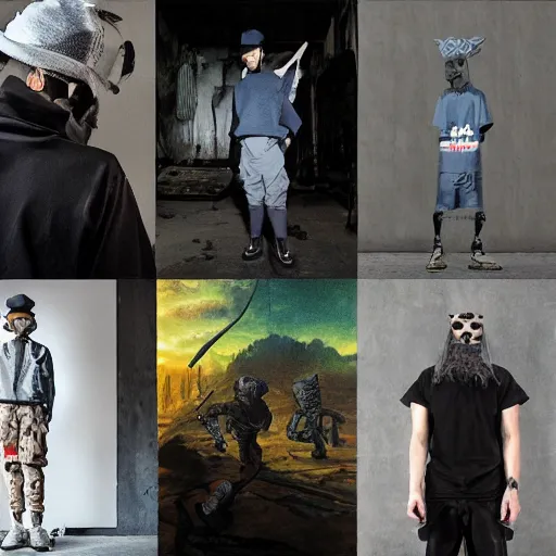 Image similar to outlive streetwear collection, in the style of grand chamaco stanley kubrick, inspired by rpg fantasy, photorealistic, epic, super technical, cinematic still