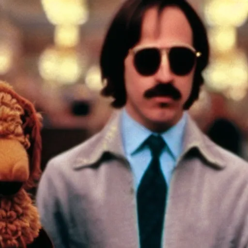 Prompt: Joe Camel in a still from the movie The Royal Tenenbaums.