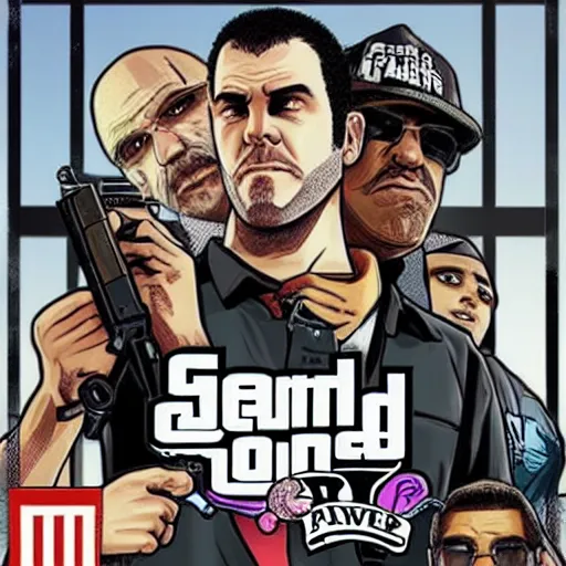 Prompt: Steven Bonnell II GTAV cover art