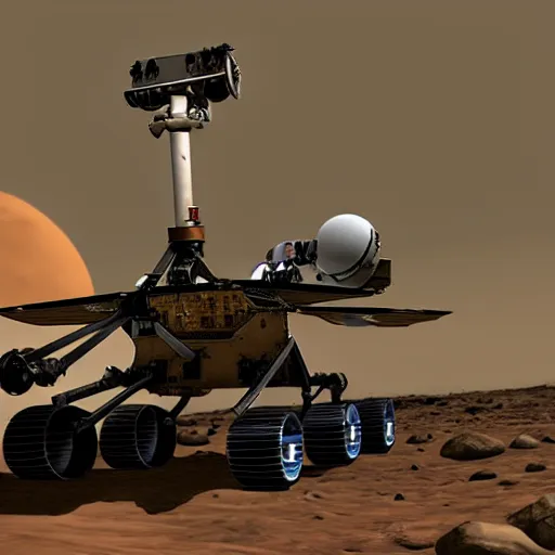 Prompt: Mars rover in Kerbal Space Program