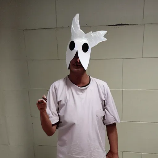 Image similar to prisoner wearing one chicken head