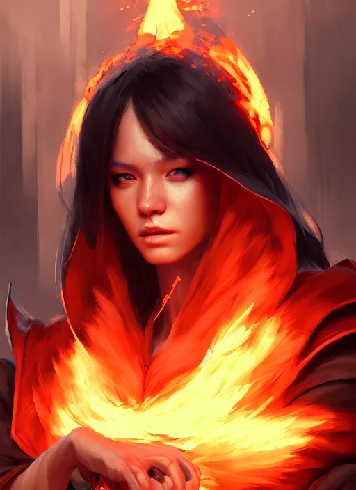 Prompt: character concept art of a fire sorceress, key visual, realistic shaded perfect face, fine details, ultra realistic, dystopian environment and background, by stanley artgerm lau, wlop, rossdraws, james jean, andrei riabovitchev, marc simonetti, and sakimichan, trending on artstation