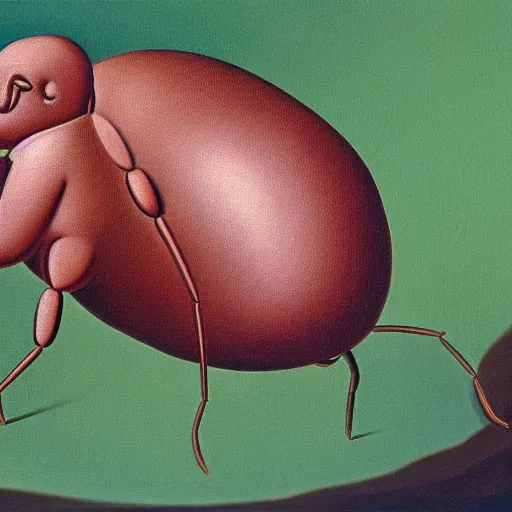 Prompt: a botero painting of a huminoid ant