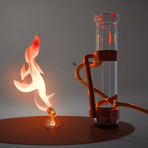 Image similar to bong, water pipe, fire, smoke, octane render, 8 k, ultra hd, unreal engine 5, ray tracing