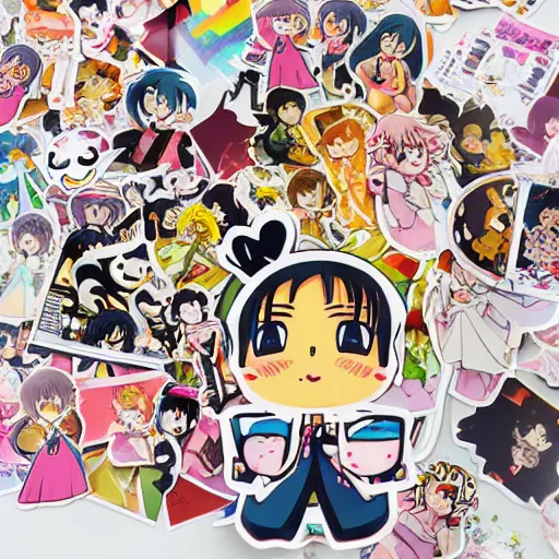 Image similar to kawaii anime sticker, solo,