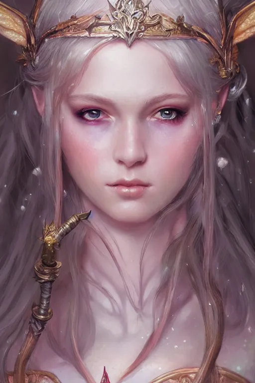 Image similar to fairy princess, highly detailed, d & d, fantasy, highly detailed, digital painting, trending on artstation, concept art, sharp focus, illustration, art by artgerm and greg rutkowski and magali villeneuve