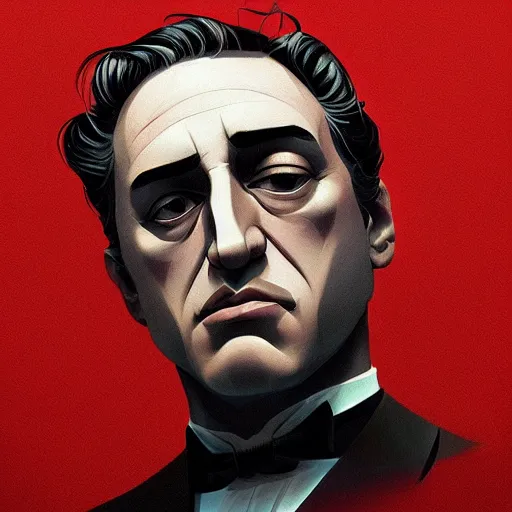 Image similar to face icon stylized minimalist the godfather, loftis, cory behance hd by jesper ejsing, by rhads, makoto shinkai and lois van baarle, ilya kuvshinov, rossdraws global illumination