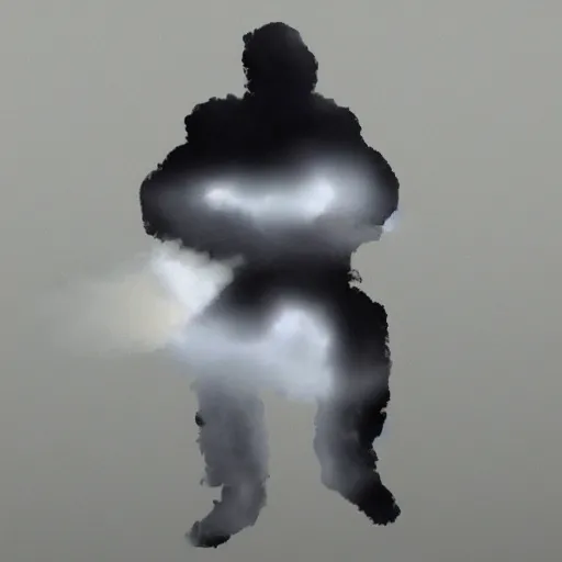 Prompt: man made of smoke in the style of no known artistic, trending nowhere