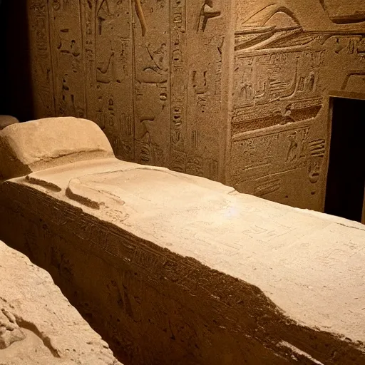 Prompt: egyptian tomb with mummy