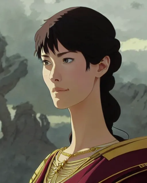 Image similar to azctec warrior, young lena headey, finely detailed, perfect face, exquisite details, fire magic, mid view, by studio muti, greg rutkowski makoto shinkai takashi takeuchi studio ghibli