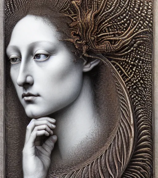Image similar to detailed realistic beautiful tulip goddess face portrait by jean delville, gustave dore, iris van herpen and marco mazzoni, art forms of nature by ernst haeckel, art nouveau, symbolist, visionary, gothic, neo - gothic, pre - raphaelite, fractal lace, intricate alien botanicals, ai biodiversity, surreality, hyperdetailed ultrasharp octane render