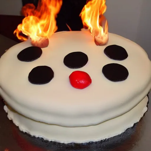 Image similar to bippy cake on fire