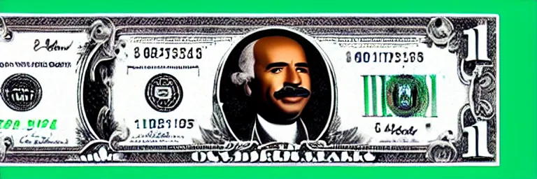 Image similar to Steve harvey as George Washington on the 1 dollar bill