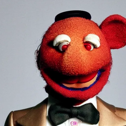 Image similar to hannibal lecter hosting the muppet show