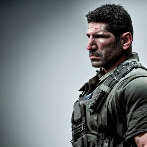 Image similar to john bernthal as chris redfield, 4 k, high detail, high - resolution photograph, professional photography, ultra - detail