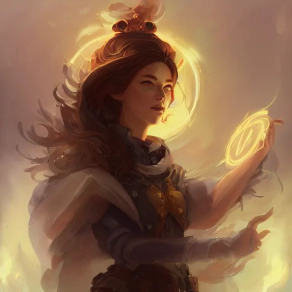 Image similar to a highly detailed portrait in the style of karmen loh and in the style of peter mohrbacher. glowing rune of magical power.