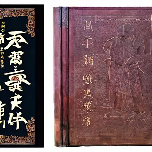 Image similar to Homunculus and russian-chinese book, HD