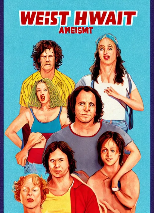 Image similar to wet hot american summer ( 2 0 0 1 ), poster art by sarah louisa kilpack, behance contest winner, american realism, poster art, movie poster, concert poster