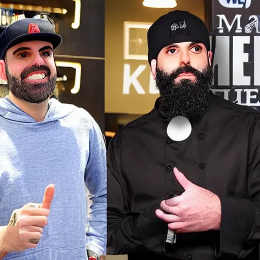 Image similar to ethan klein and keemstar on an episode of hell's kitchen