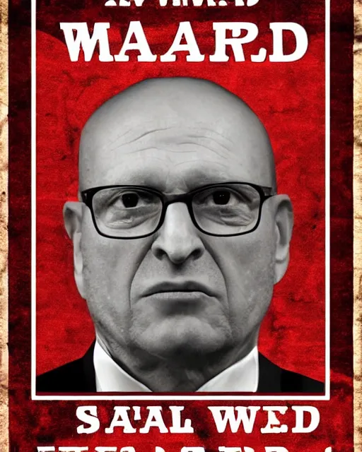 Image similar to avram glazer wanted dead or alive, owner of manchester united football club, wanted poster, bolo poster, pure evil, devils horns, avram glazer, satan, hell, 8 k, symmetry, cinematic lighting