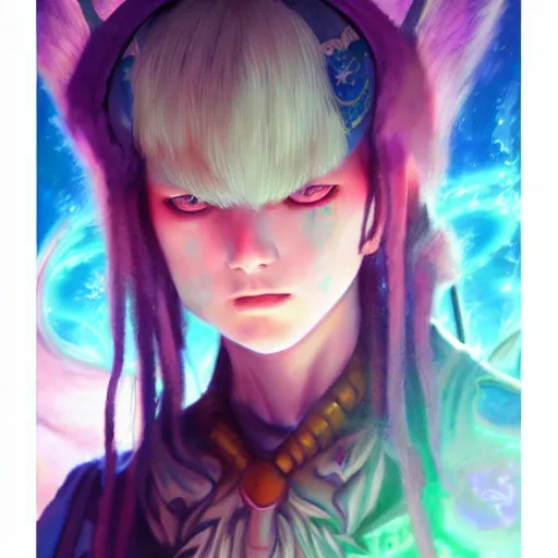 Image similar to pastel anime portrait of dark fantasy as a shaman yedi using dark force to eliminate trump as an anime antagonist by Stanley Artgerm Lau, WLOP, Rossdraws, James Jean, Andrei Riabovitchev, Marc Simonetti, and Sakimichan, trending on artstation