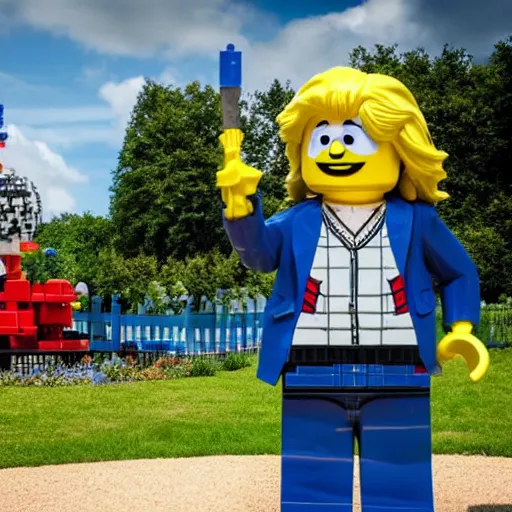 Prompt: boris johnson working at legoland windsor, reality, realistic, detailed, 8 k, award winning, wide shot,