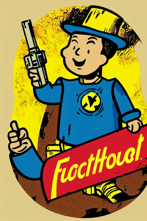 Image similar to fallout 7 6 retro futurist illustration art by butcher billy, sticker, colorful, illustration, highly detailed, simple, smooth and clean vector curves, no jagged lines, vector art, smooth andy warhol style