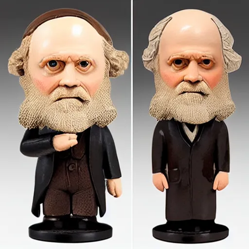 Image similar to charles darwin bobble head toy realistic 3 5 mm