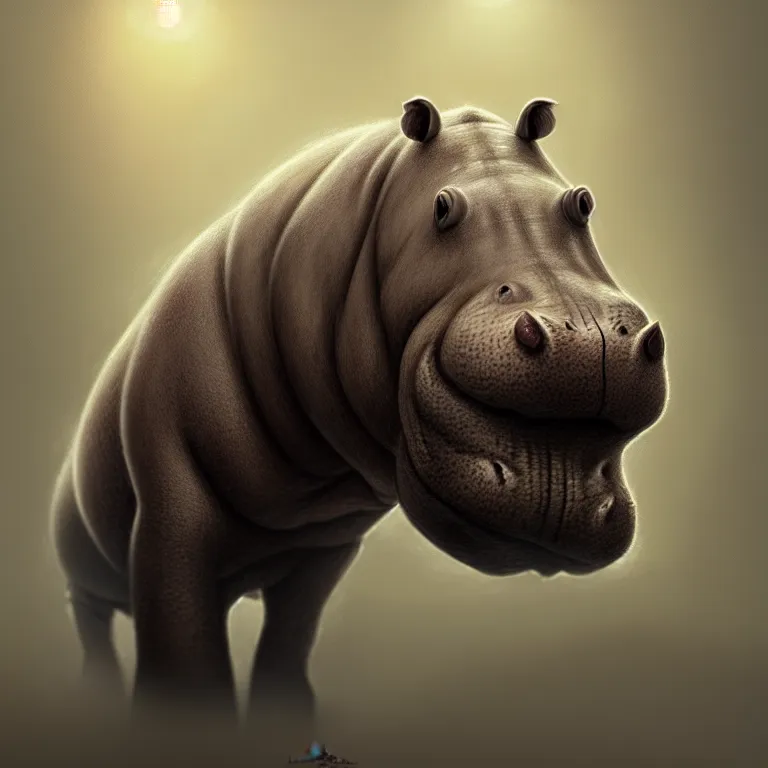 Prompt: epic professional digital art of simple hippo, atmospheric lighting, painted, intricate, detailed, by leesha hannigan, thierry doizon, ignacio fernandez rios, best on artstation, cgsociety, epic, stunning, gorgeous, much detail, much wow, masterpiece