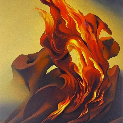 Image similar to oil painting of Flames by Szukalski