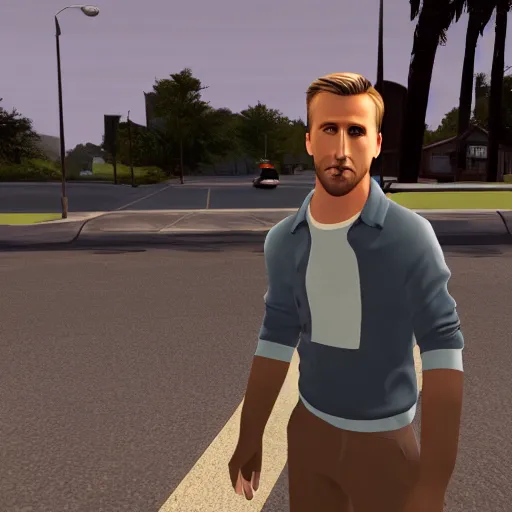 Image similar to screenshot of ryan gosling in gmod