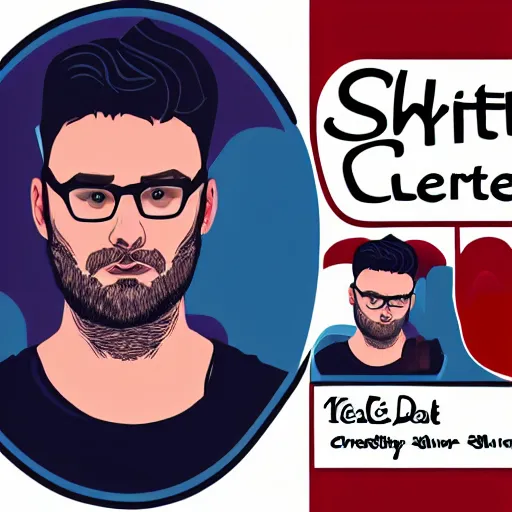 Image similar to schitts creek dan levy sticker art, svg vector, adobe - illustrator