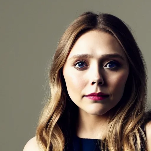 Prompt: elizabeth olsen, portrait!!!, [ 4 k photorealism ]!!, trending on unsplash