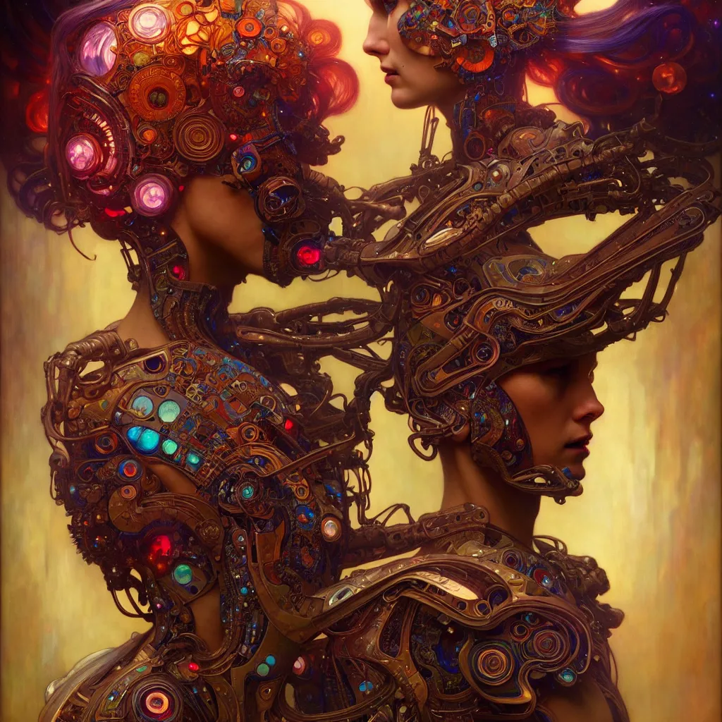 Image similar to extremely psychedelic cyborg queen of lsd. intricate, elegant, highly detailed, extremely lifelike photorealistic digital painting, artstation. steichen, gaston bussiere, tom bagshaw, cyberpunk alphonse mucha. dark pallet, melancholy. anatomically correct in every way.