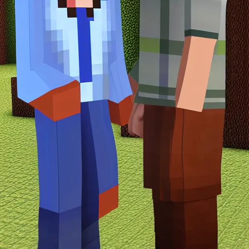 Prompt: Minecraft Steve meets photorealistic Mitt Romney, digital art, trending on artstation, oil painting