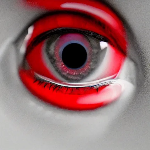 Image similar to A pair of bright red eyes, hd, intricate, Highly detailed, beautiful, reflective, glowing, 8k, digital art, realism, award winning photo, moody