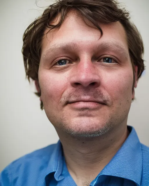 Prompt: a close up portrait photo of andy schuster, developer in russian federation, by darin rosenbaum sr.