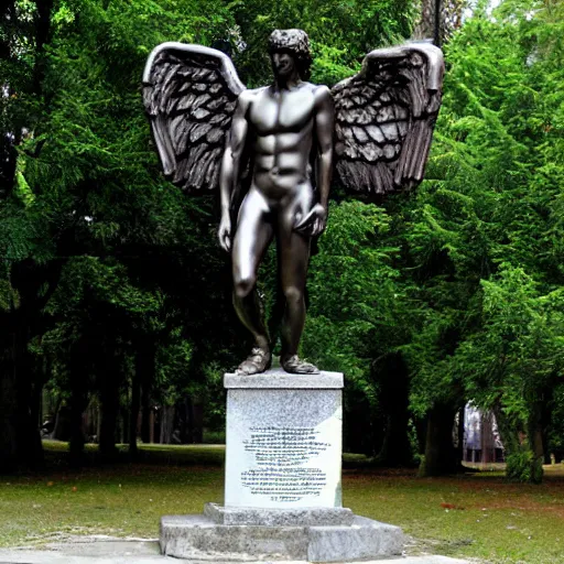 Image similar to male fallen angel monument