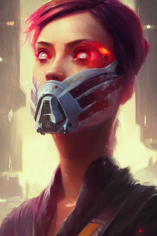 Image similar to portrait of a woman by greg rutkowski, sabine wren, star wars expanded universe, she is about 2 0 years old, colorful, highly detailed portrait, digital painting, artstation, concept art, smooth, sharp foccus ilustration, artstation hq