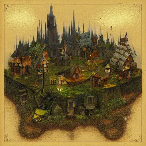 Image similar to “fantasy town by luka mivsek”