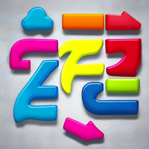 Image similar to colorful letters in 3 d icons